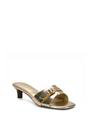 Gold 'Romee' Slip On Low Kitten Heel Mule Sandals, Image 2 of 6