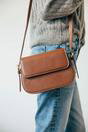 Brown Rounded Bag in Brown -2 Straps, Image 1 of 2
