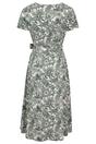 Khaki Santorini Floral Wrap Midi Dress, Image 2 of 3