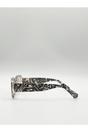 Multi Zebra Print Square Frame Sunglasses, Image 3 of 4