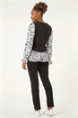Black Floral Mock Shirt Jumper, Image 4 of 5