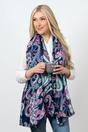 Purple Paisley Print Lightweight Scarf, Image 1 of 2