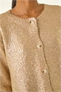 Gold Metallic Knit Cardigan, Image 5 of 5