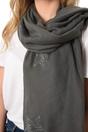 Dark Grey Silver Glitter Star Lightweight Scarf, Image 2 of 3