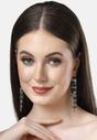 Black Diva Collection Long Fringe Chandelier Earrings, Image 4 of 5