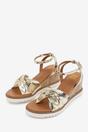 Gold 'Qween' Knot Detail Wedge Shoes, Image 3 of 5