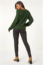 Khaki Soft Knit Blouson Jumper, Image 3 of 5
