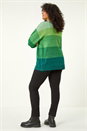 Green Curve Ombre Stripe Knit Jumper, Image 3 of 5