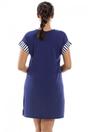 Navy Camille Lingerie Navy Short Sleeve Plain Nightshirt With Heart Motif, Image 4 of 4
