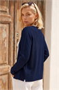 Navy  Petite Plain Stretch Cardigan, Image 2 of 4