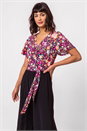 Black Ditsy Floral Print Tie Detail Jumpsuit, Image 4 of 5