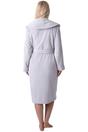 Light Grey Camille Lingerie Light Grey Supersoft Fleece Ribbed Collar Robe, Image 7 of 8