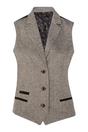 Light Grey Tweed 1920s Herringbone Light Grey Waistcoat, Image 1 of 5