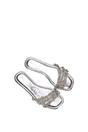 Silver XY LONDON Silver Flat Diamante Strappy Slider Sandals With Square Toe, Image 6 of 6