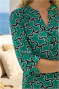 Green Abstract Print Stretch Shirt, Image 4 of 4
