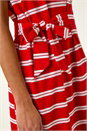 Red Stripe Tie Side Stretch Midi Dress, Image 5 of 5