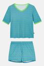 Blue Fluorescent "Blooming Fabulous" Bamboo Lace Short Pyjama Set, Image 4 of 6