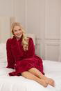 Burgundy Full Length Zip Housecoat With Inseam Pockets, Image 2 of 5