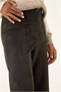 Black Soft Faux Suede Trousers, Image 5 of 5