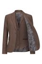 Brown Infinity Leather Brown 3-Piece Prince of Wales Check Suit, Image 4 of 8