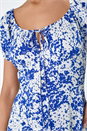 Blue Floral Tie Detail Midi Dress, Image 5 of 5