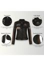 Black Leather Biker Racing Badges Jacket, Image 3 of 5