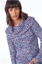 Purple Cowl Neck Tape Yarn Jumper, Image 4 of 5