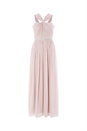 Light Pink Bead Embellished Chiffon Maxi Dress, Image 5 of 5