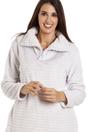 Light Grey Supersoft Two Piece Striped Pyjama Set, Image 5 of 5