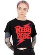 Black David Bowie For Cropped Short Sleeved T-Shirt, Image 4 of 6