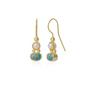 Gold Authentic Turquoise Sterling Silver Drop Gold Plated Earring, Image 1 of 4