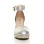 Silver AJVANI Silver Mid Wedge Heel Ankle Strap Espadrille Sandals, Image 6 of 6