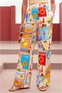 Multi Sunshine Print Wide Leg Trouser, Image 1 of 4