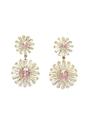 Gold Diva Collection Double Daisy Drop Earrings, Image 1 of 5