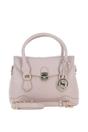 Beige Elegant Leather Handbag With Detachable Crossbody Strap, Image 1 of 4