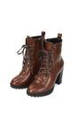Brown 'Ariel' Lace up High Block Heel Zip-up Biker Ankle Boots, Image 5 of 5