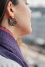 Silver Braided Oxidised Hoop Earrings, Image 1 of 3