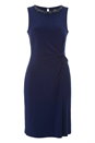 Navy  Embellished Wrap Twist Dress, Image 5 of 5
