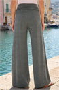 Grey Gathered Waist Wide Leg Trouser , Image 3 of 4