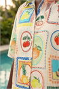 Ivory  Fruit Print Button Through Shirt, Image 4 of 5