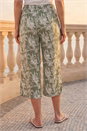 Khaki Classic Floral Print Cropped Trouser, Image 3 of 4