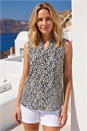 Beige Classic Animal Pintuck Button Front Vest, Image 1 of 4