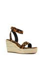 Brown XY LONDON Brown 'Linda' Strappy Platform Woven Wedge Heel Sandals, Image 2 of 5