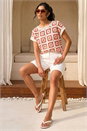 Orange Crochet Knitted Top, Image 2 of 4
