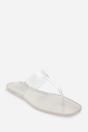 White Rosalyn Glitter Thong Flip Flop Sandals, Image 3 of 6
