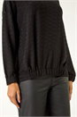 Black Bubble Hem Textured Stretch Top, Image 5 of 5