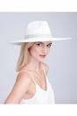 White Sasha - Wide Brim Straw Hat - White, Image 1 of 2