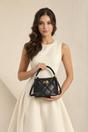 Black Quilted Top-Handle Crossbody Mini Handbag - Black, Image 1 of 2
