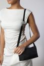 Black 'Carmela' Suede Finish Sling Handbag with Adjustable Shoulder Strap, Image 5 of 5
