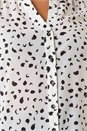 Ivory  Spot Print V-Neck Button Up Blouse, Image 4 of 4